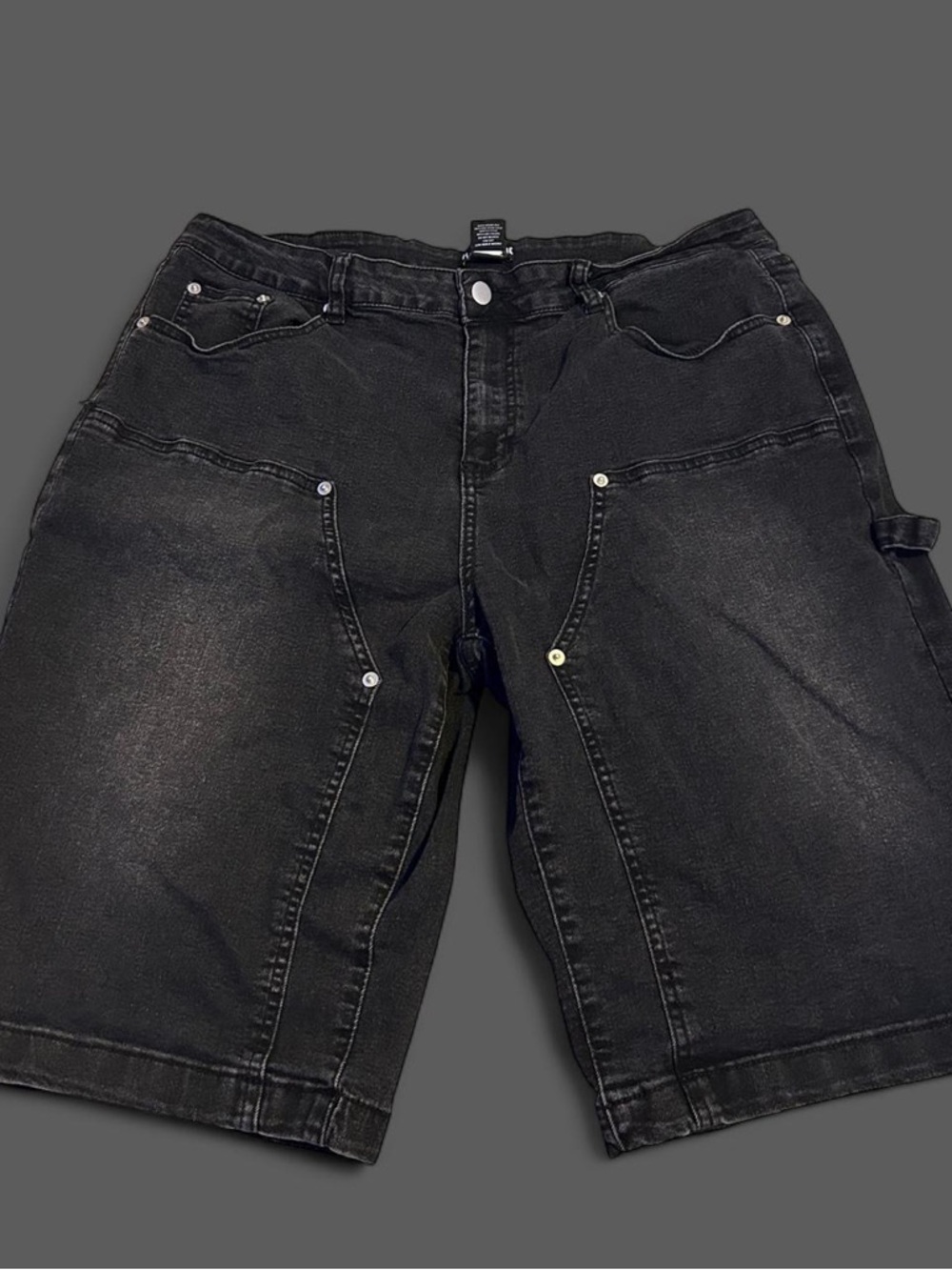 Hot Topic Black Denim Carpenter Shorts